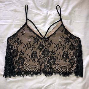 Black Lace Crop Top